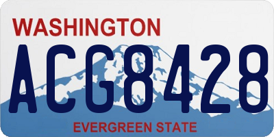 WA license plate ACG8428