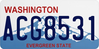 WA license plate ACG8531