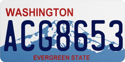 WA license plate ACG8653
