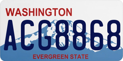 WA license plate ACG8868