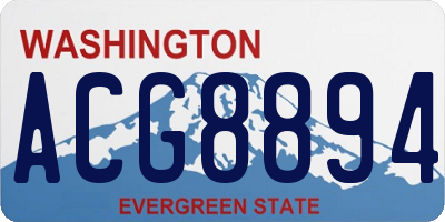 WA license plate ACG8894