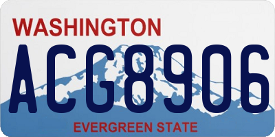 WA license plate ACG8906