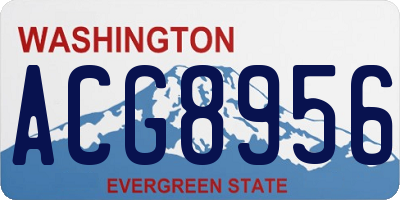 WA license plate ACG8956
