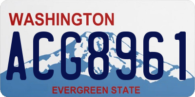 WA license plate ACG8961