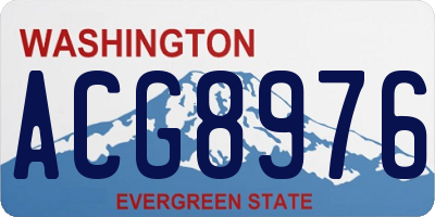 WA license plate ACG8976