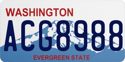 WA license plate ACG8988