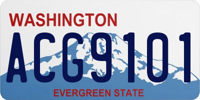 WA license plate ACG9101