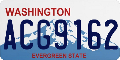 WA license plate ACG9162