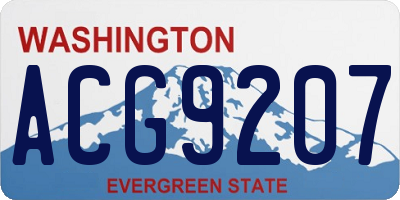 WA license plate ACG9207