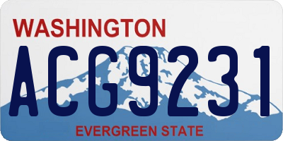 WA license plate ACG9231