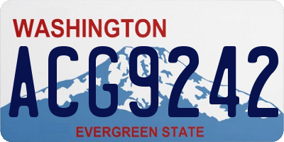 WA license plate ACG9242
