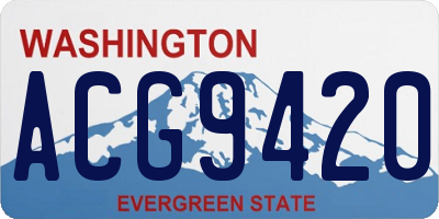 WA license plate ACG9420