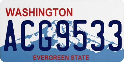 WA license plate ACG9533