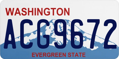WA license plate ACG9672