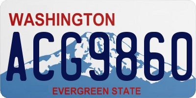 WA license plate ACG9860