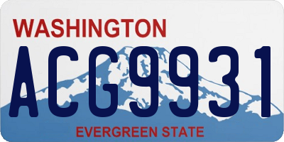 WA license plate ACG9931