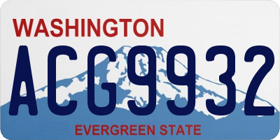 WA license plate ACG9932
