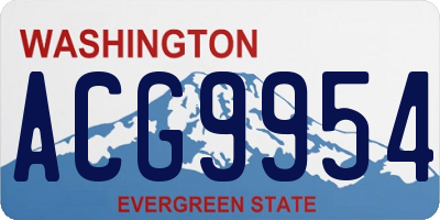 WA license plate ACG9954