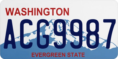 WA license plate ACG9987
