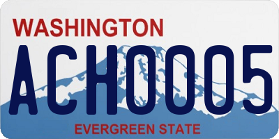 WA license plate ACH0005