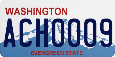 WA license plate ACH0009