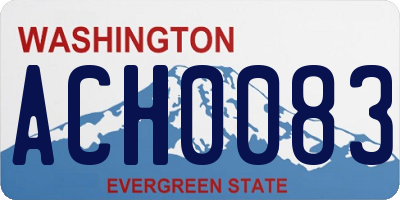 WA license plate ACH0083