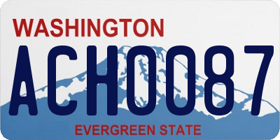 WA license plate ACH0087