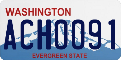 WA license plate ACH0091