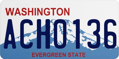 WA license plate ACH0136