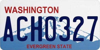 WA license plate ACH0327