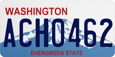 WA license plate ACH0462