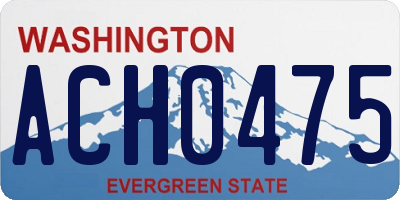 WA license plate ACH0475