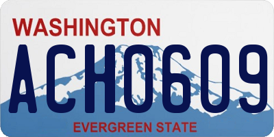 WA license plate ACH0609