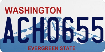 WA license plate ACH0655