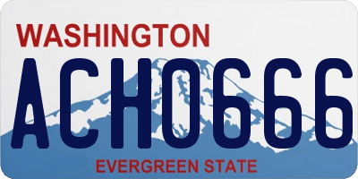 WA license plate ACH0666