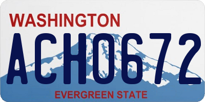 WA license plate ACH0672