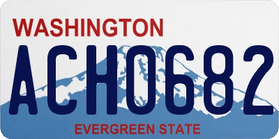 WA license plate ACH0682