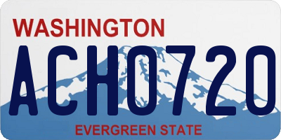 WA license plate ACH0720