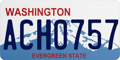 WA license plate ACH0757