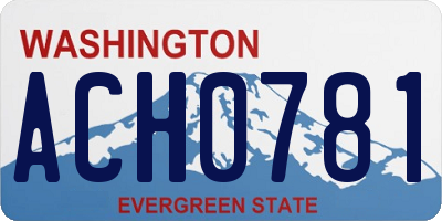 WA license plate ACH0781