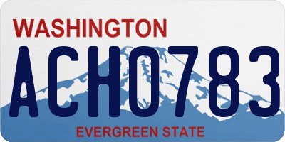 WA license plate ACH0783