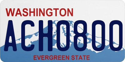 WA license plate ACH0800