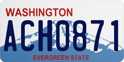 WA license plate ACH0871