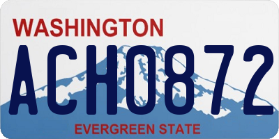 WA license plate ACH0872
