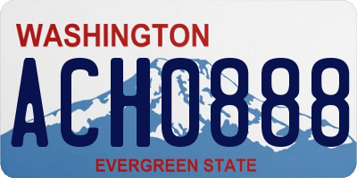 WA license plate ACH0888