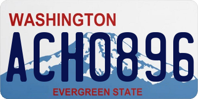 WA license plate ACH0896