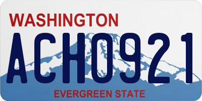 WA license plate ACH0921