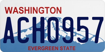 WA license plate ACH0957