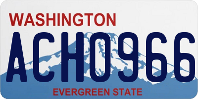 WA license plate ACH0966