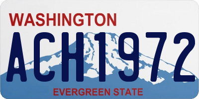 WA license plate ACH1972